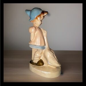 Vintage Girl with Goose • Chalkware Style • Cottagecore Collectible Display